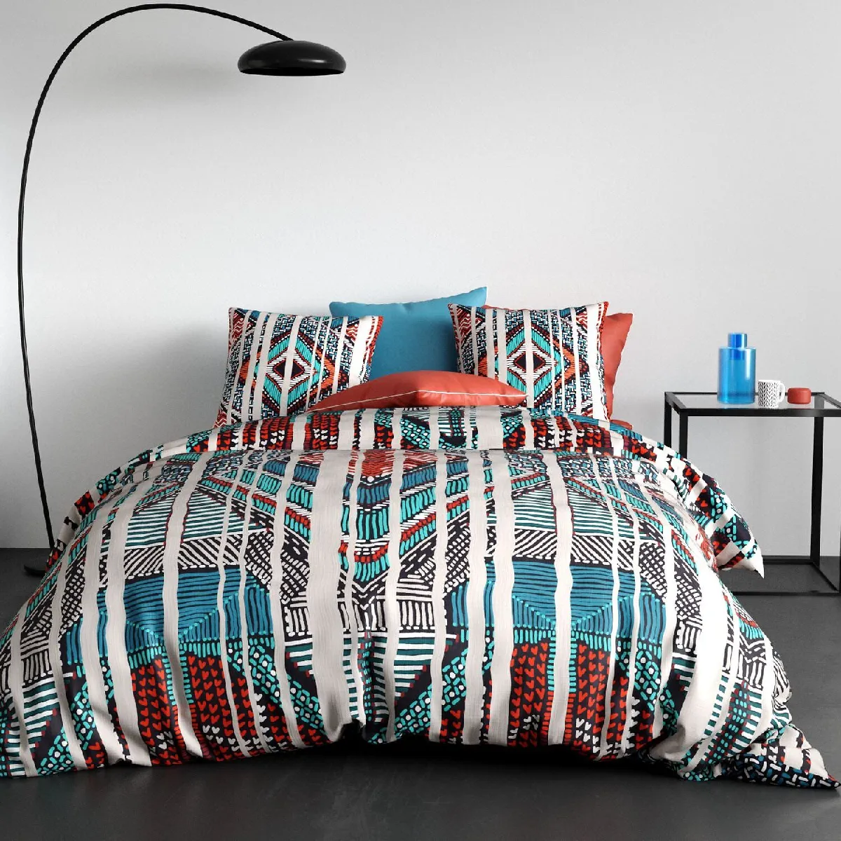 ATELIER DU COTON Parure housse de couette 100% coton 57fils- india
