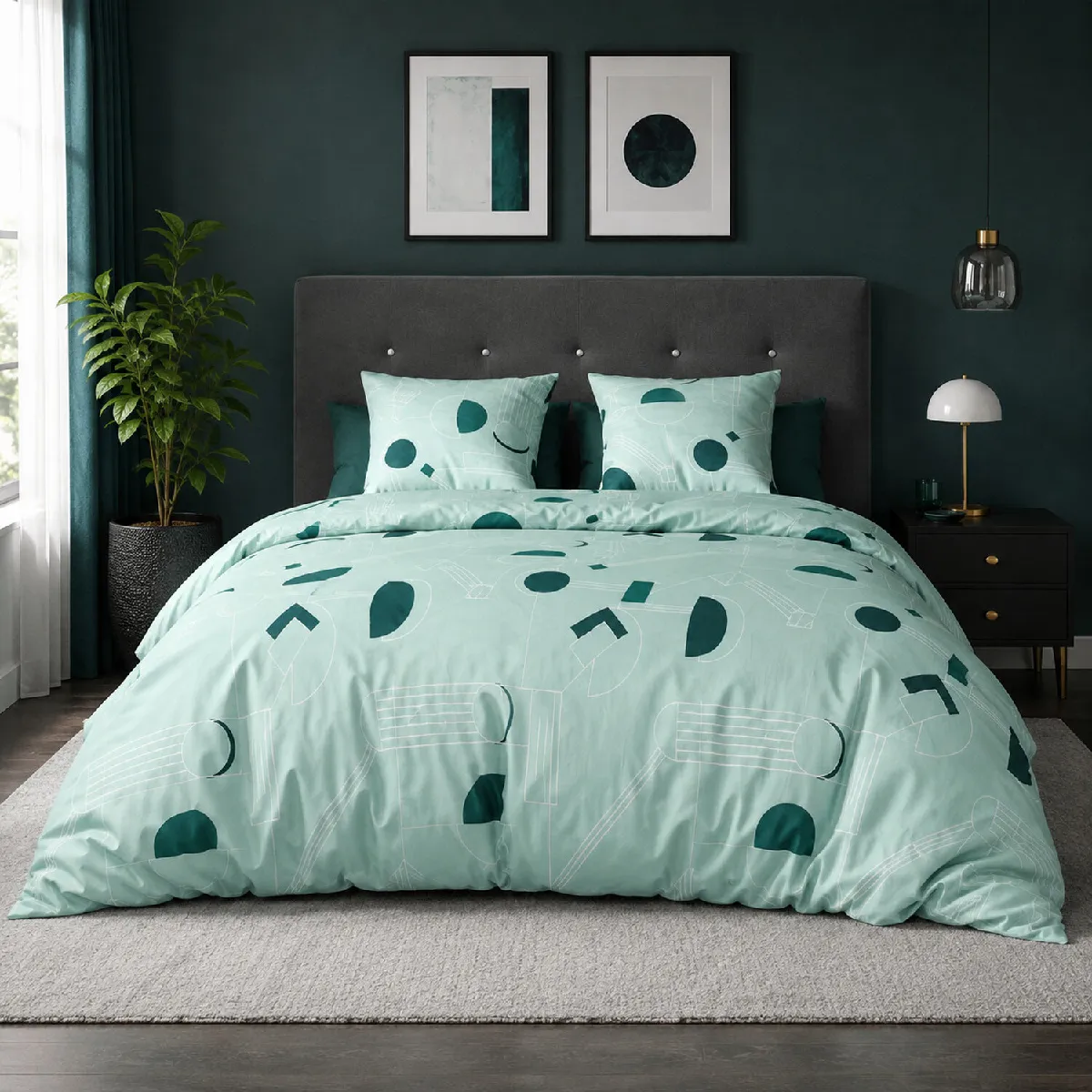 LES ATELIERS DU LINGE Parure housse de couette 100% microfibre 60 gsm -hawak