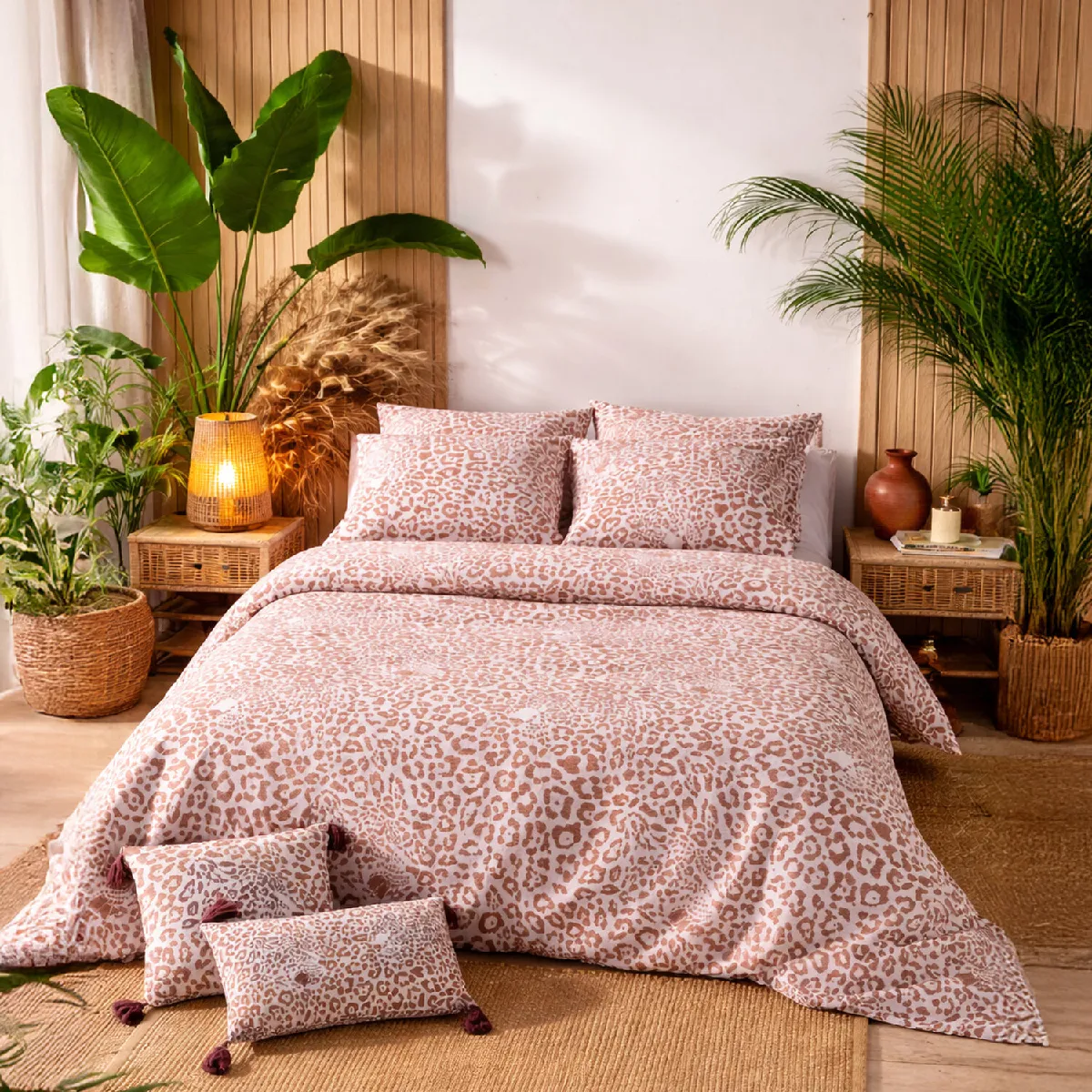 LES ATELIERS DU LINGE Parure housse de couette 100% coton 57fils-jag sable