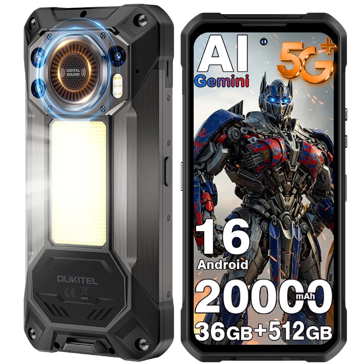 OUKITEL  WP61 5G Telephone Portable Incassable-Noir