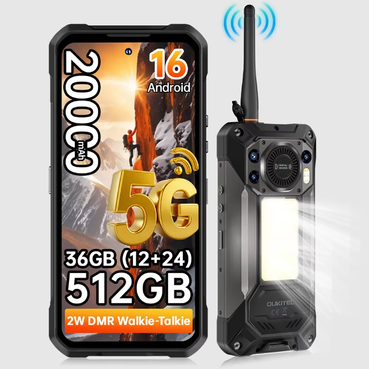 OUKITEL  WP61 Plus 5G Smartphone Incassable - Noir