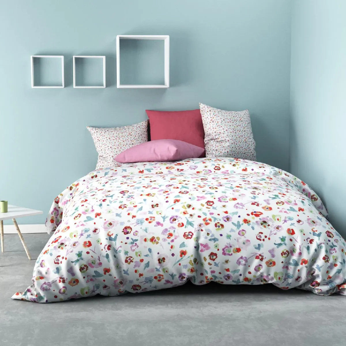 Parure housse de couette Rose 240x220 Atelier Du Linge 835600 - Rose