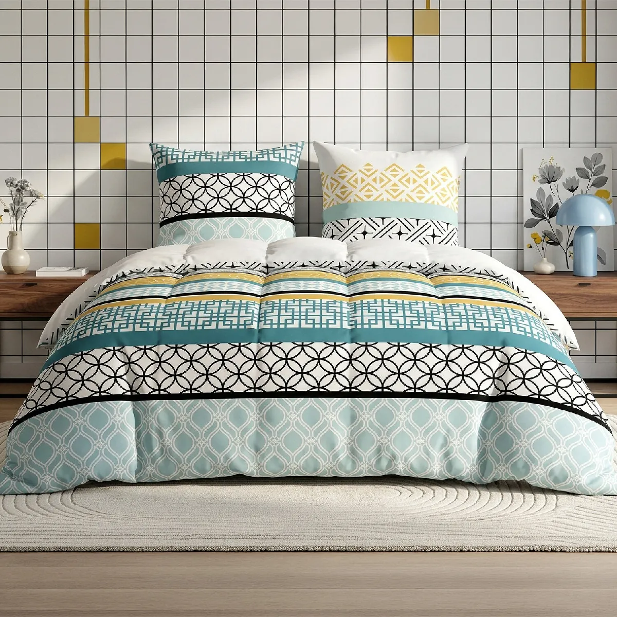 ATELIER DU COTON Parure de couette 100%coton 57fils/cm2 - citedor