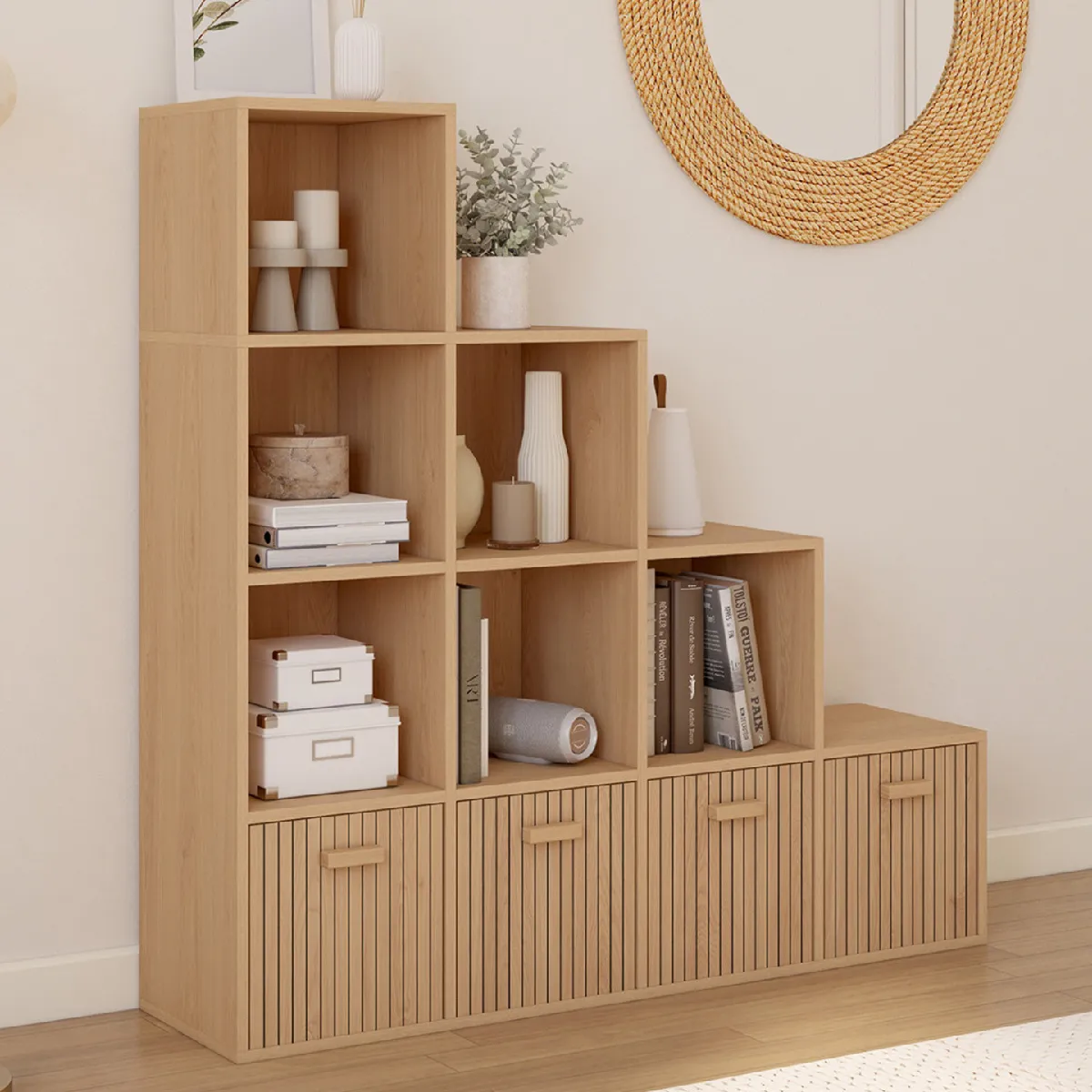 MEUBLE RANGEMENT EN ESCALIER