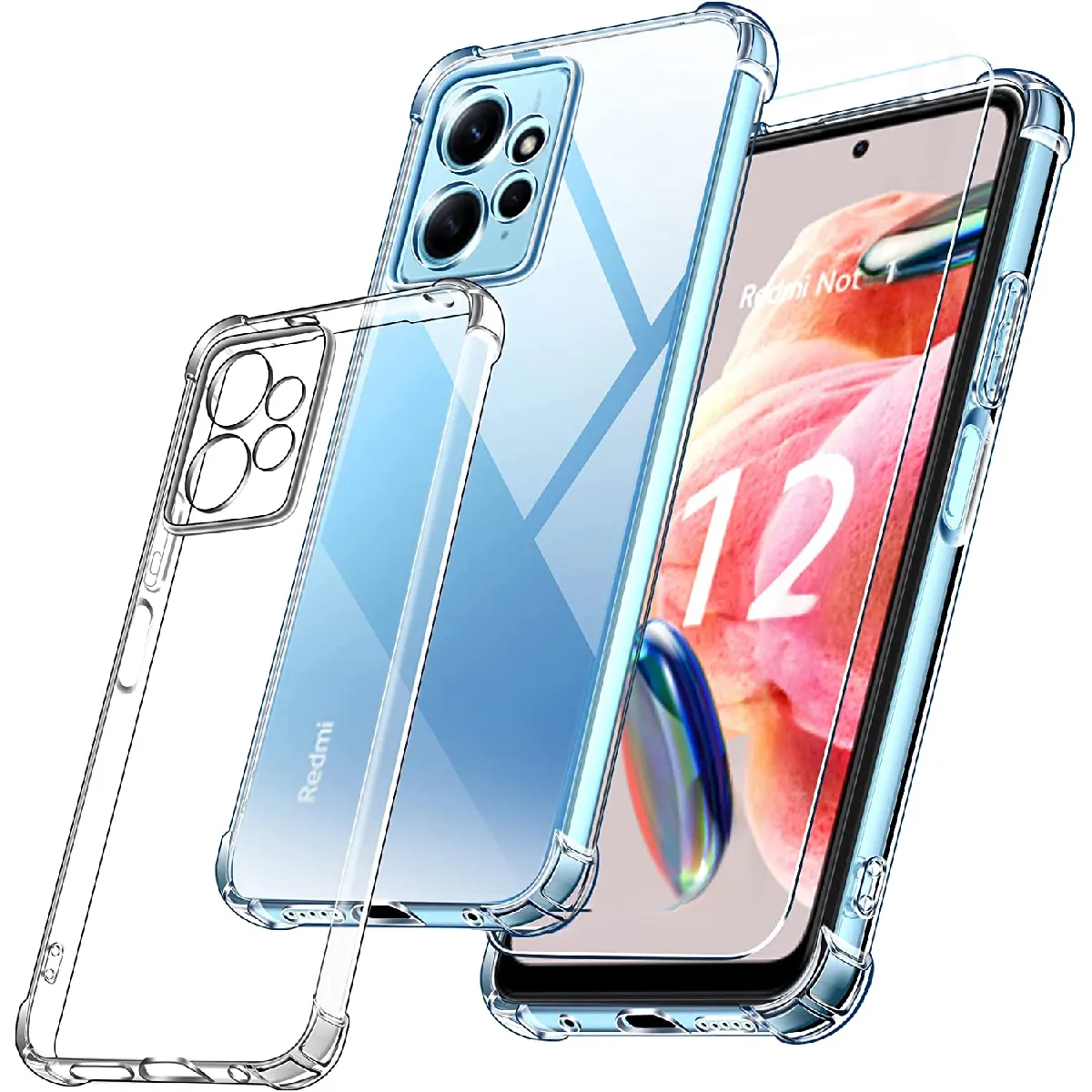 Little Boutik Coque Silicone À 4 Coins Renforcés Xiaomi Redmi Note 12 4G - Transparent