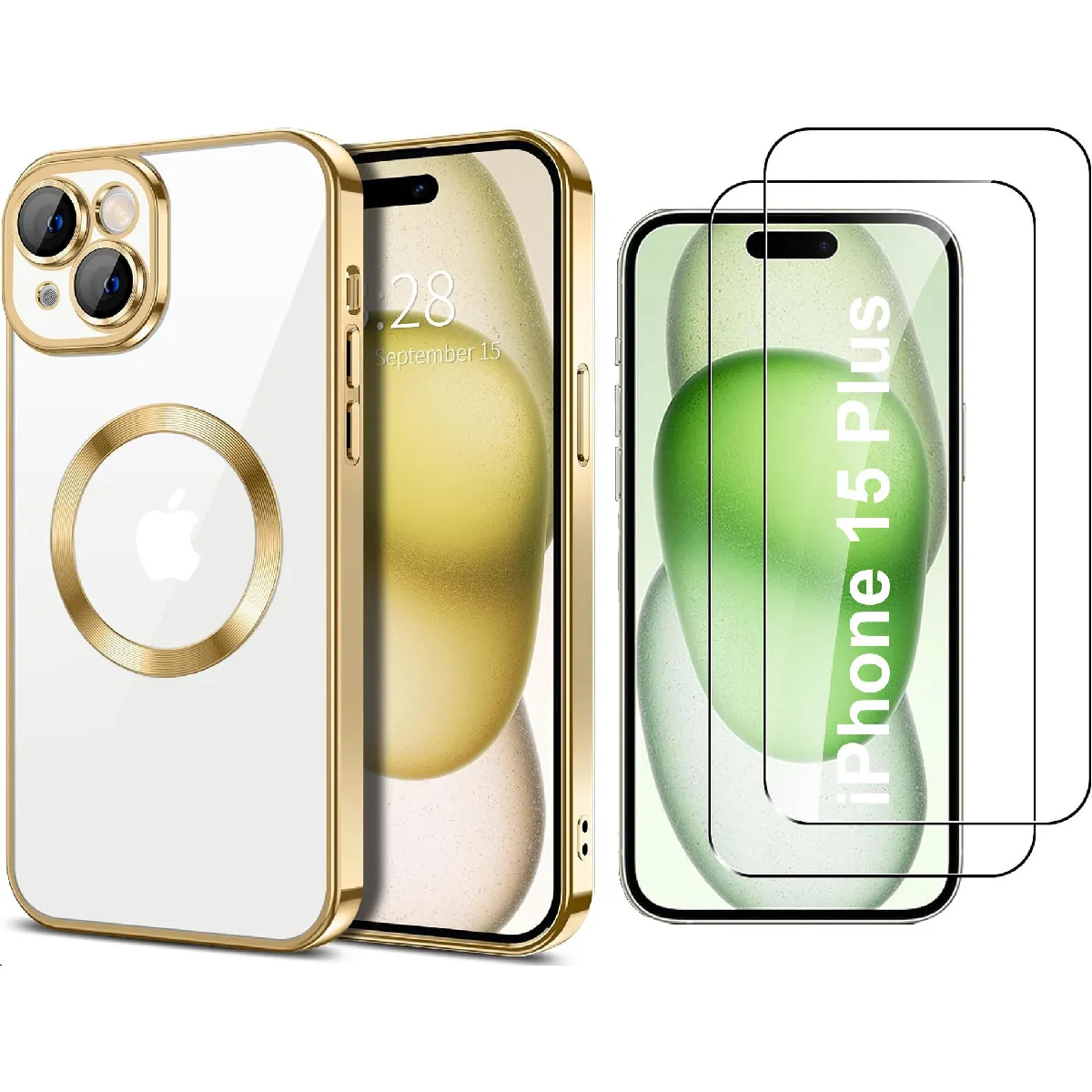 Little Boutik Coque Compatible Magsafe Apple Iphone 15 Plus - Or