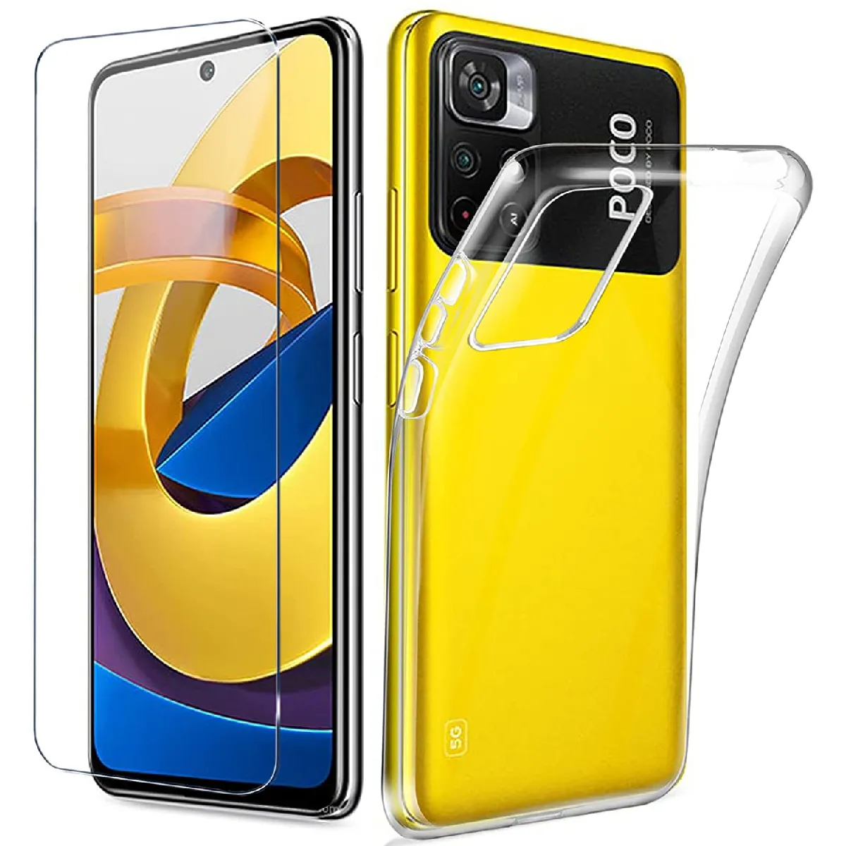 Little Boutik Coque Avec Verre Trempé Xiaomi Poco M4 Pro 5G - Transparent