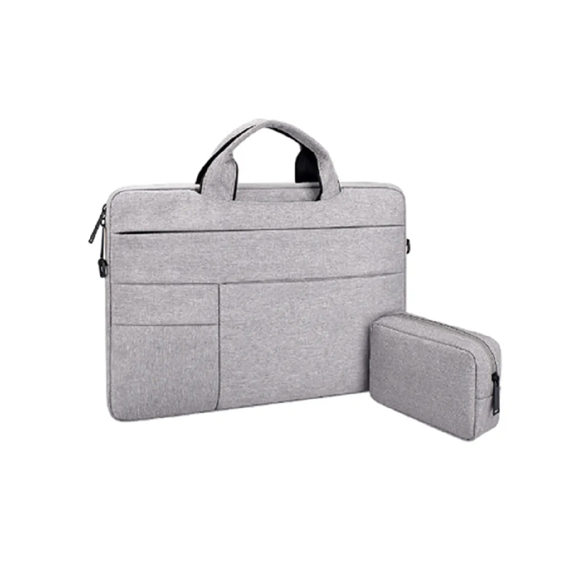 Sac pour ordinateur portable 13,3 pouces, étanche et résistant, bandoulière avec petit sac pour MacBook - Gris