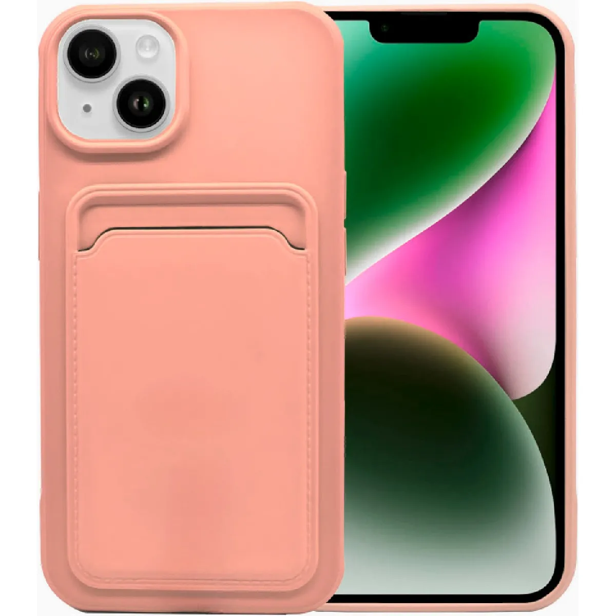 Little Boutik Rose Coque Silicone Avec Porte-Cartes Apple Iphone 14