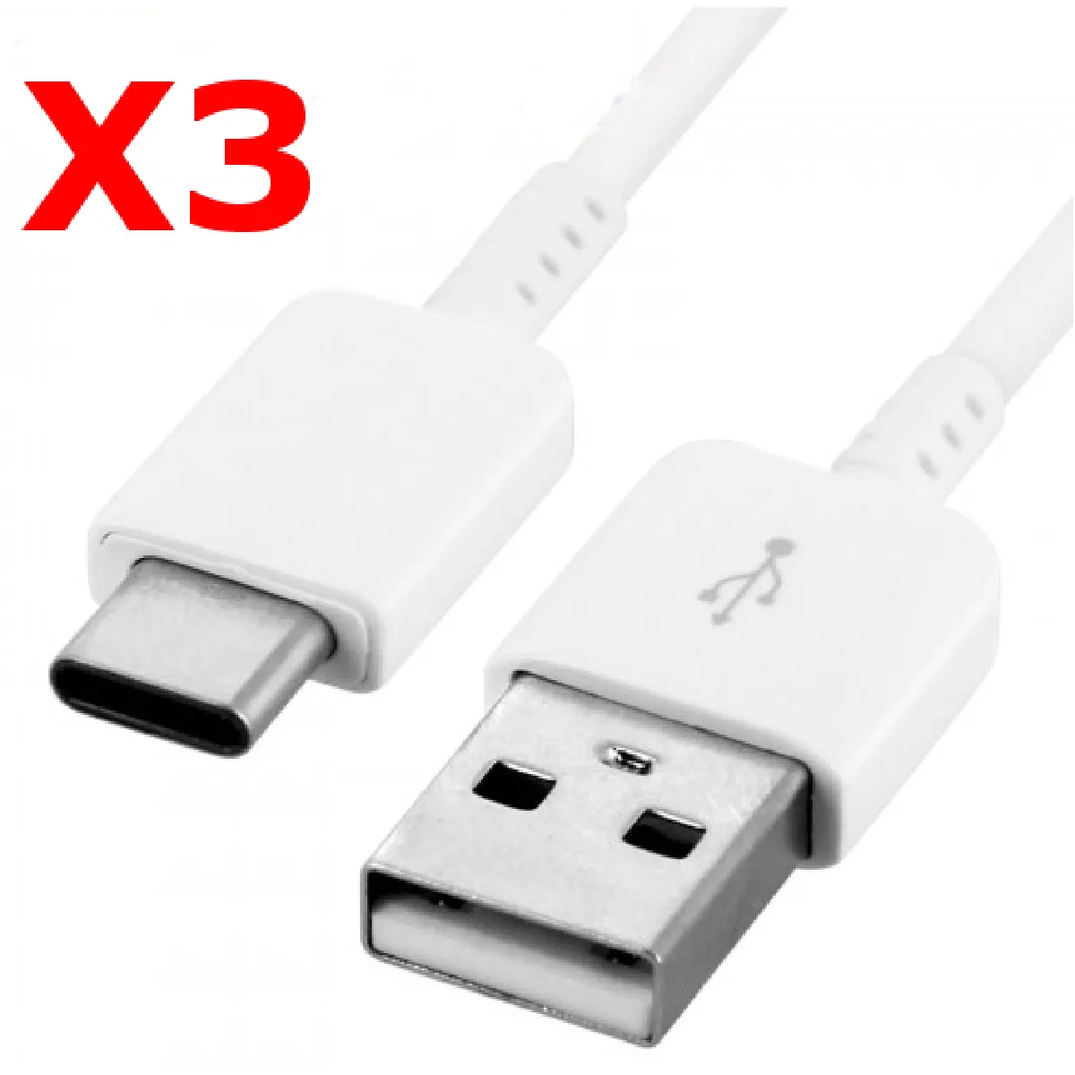 Little Boutik Blanc Câble Usb-C Pour Samsung - Lot De 3