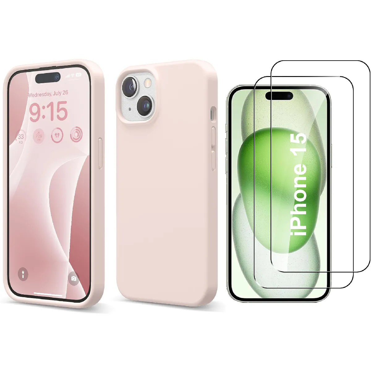 Little Boutik Rose Coque Silicone Apple Iphone 15