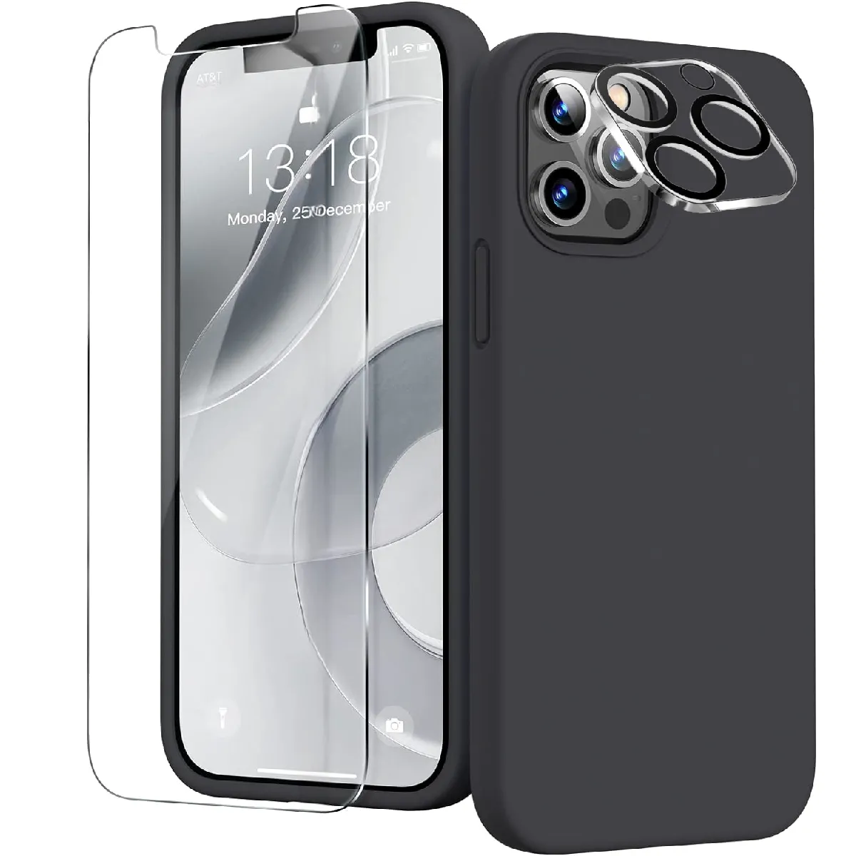 Little Boutik Noir Coque Silicone Et Verre Trempé Apple Iphone 12 Pro / 12 Pro Max