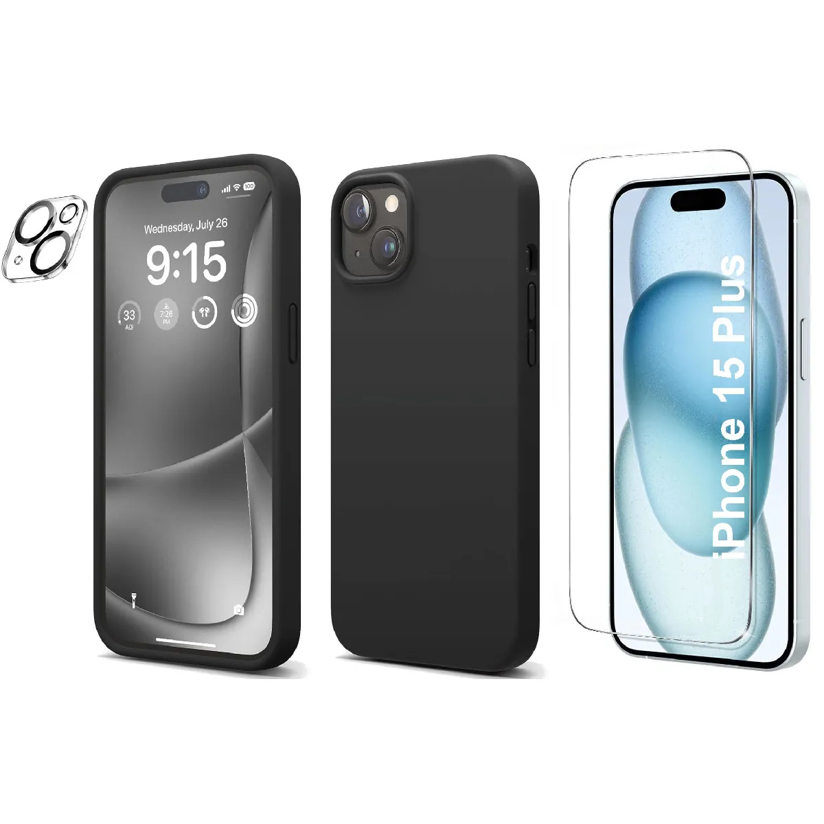 Little Boutik Noir Coque En Silicone Apple Iphone 15 Plus