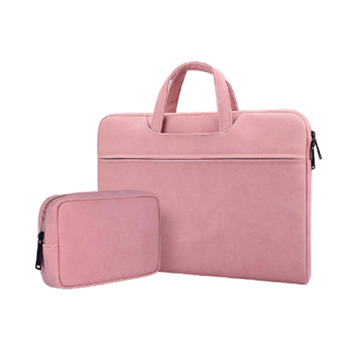 Sac étanche et résistant aux chocs 13,3 pouces pour ordinateur portable avec petit sac, adapté pour Apple, Xiaomi, Huawei -rose