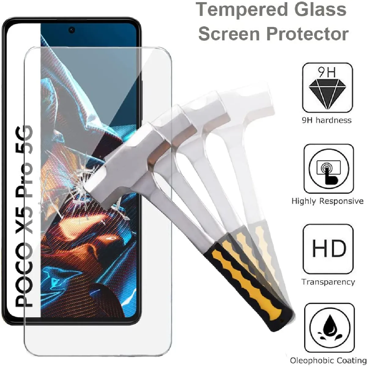 Kit De Protection Poco X5 Pro 5G : Coque Silicone Transparente + Verre Trempé - Little Boutik