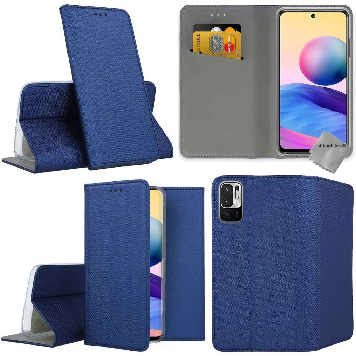 Htdmobiles Bleu Étui Portefeuille Xiaomi Redmi Note 10 5G