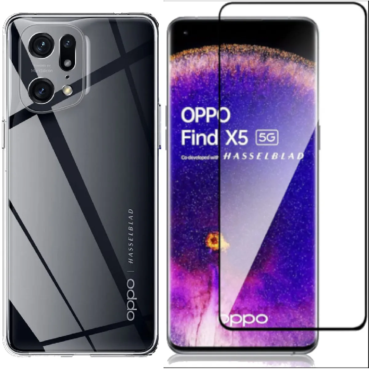 Little Boutik Coque Avec Verre Trempé Oppo Find X5 - Transparent