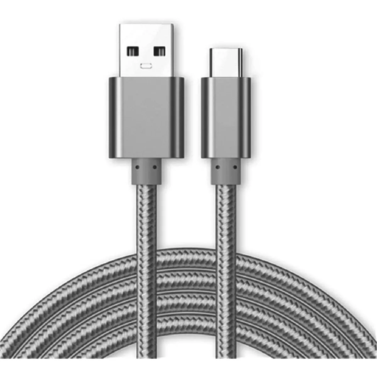 Little Boutik Argent Câble Usb-C En Nylon Renforcé - 1 M