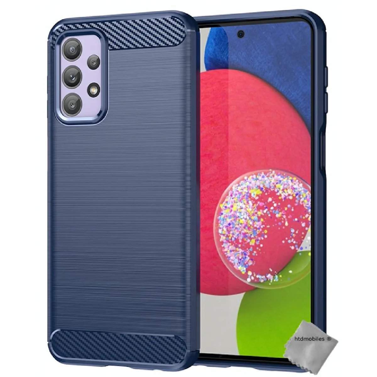 Htdmobiles Bleu Coque En Silicone Samsung Galaxy A23 4G / 5G - Foncé