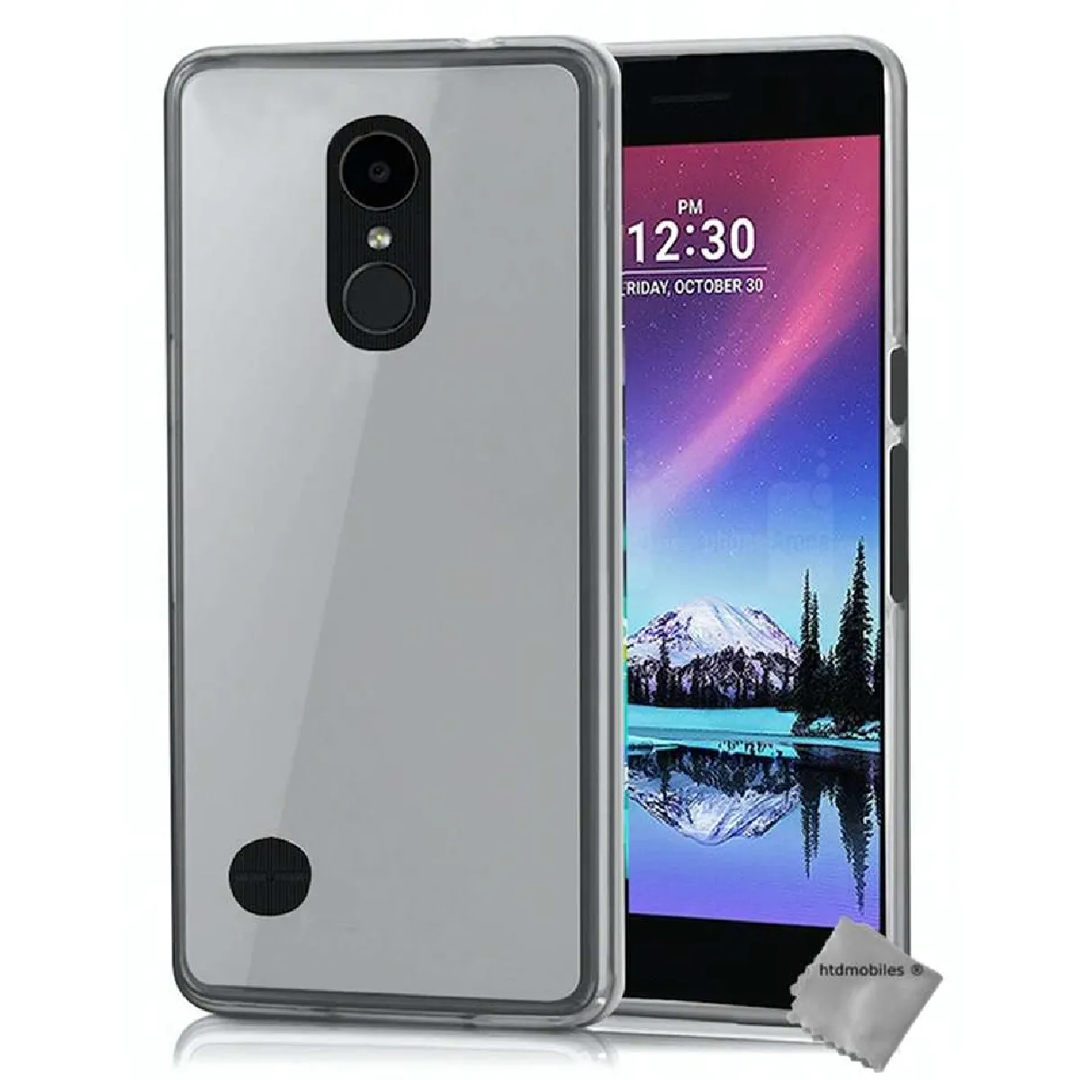 htdmobiles Housse etui coque pochette silicone gel fine pour LG K10 (2017) + film ecran - BLANC TRANSPARENT