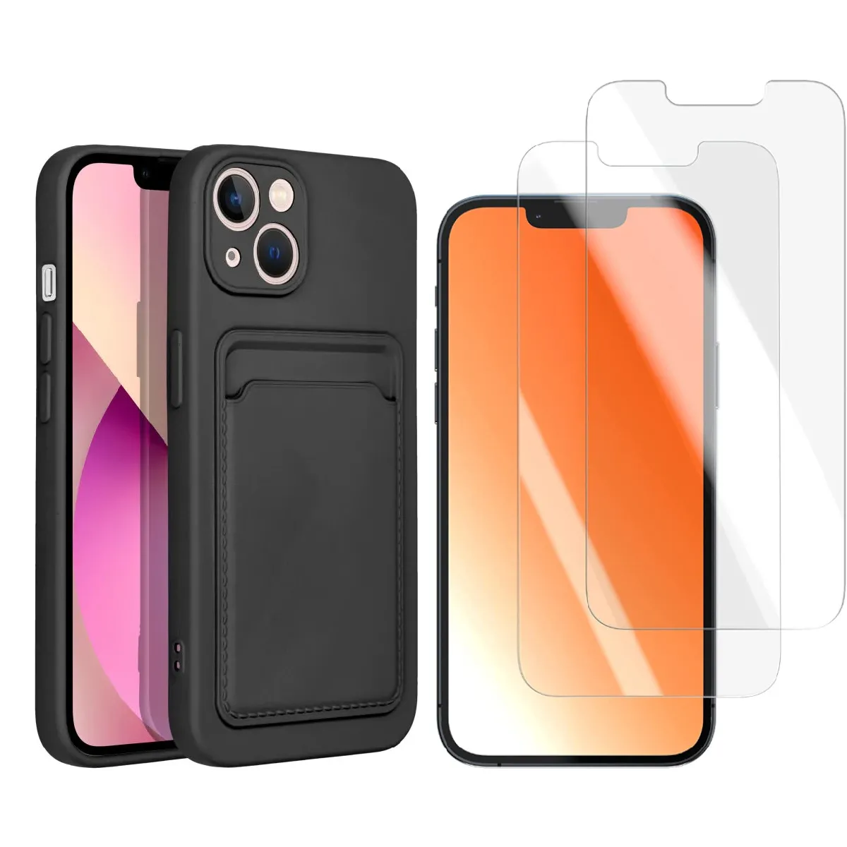 Little Boutik Noir Coque En Silicone Porte-Cartes Apple Iphone 13