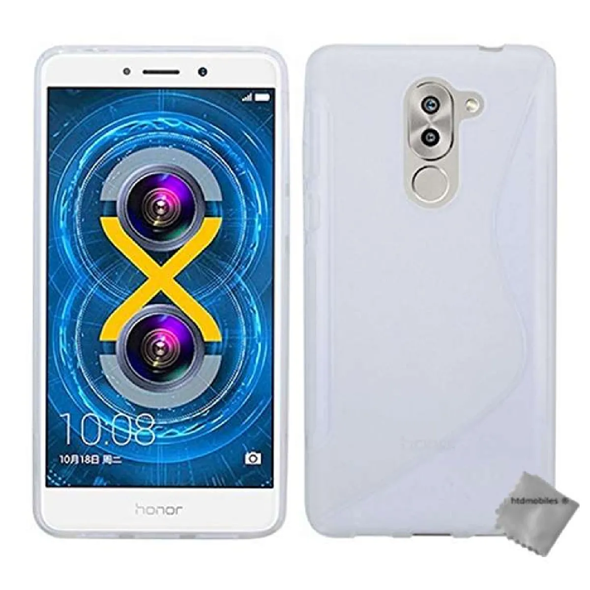 htdmobiles Housse etui coque pochette silicone gel fine pour Huawei Honor 6X Pro + verre trempe - TRANSPARENT