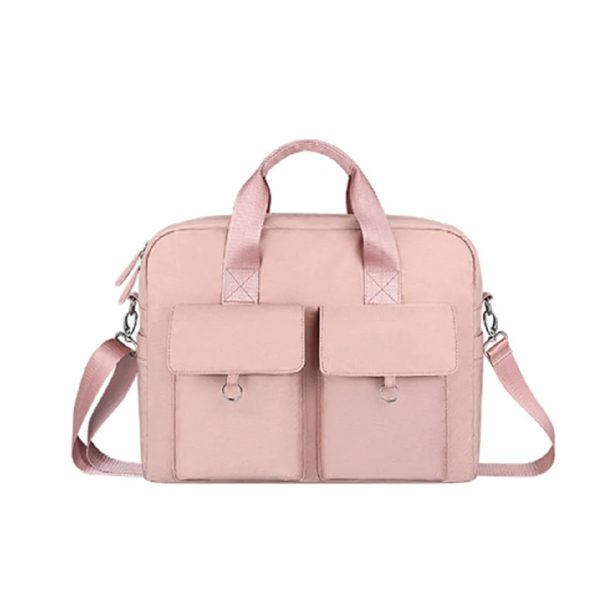 Sac pour ordinateur portable 13,3 pouces, étanche et résistant, doublure avec petit sac -rose