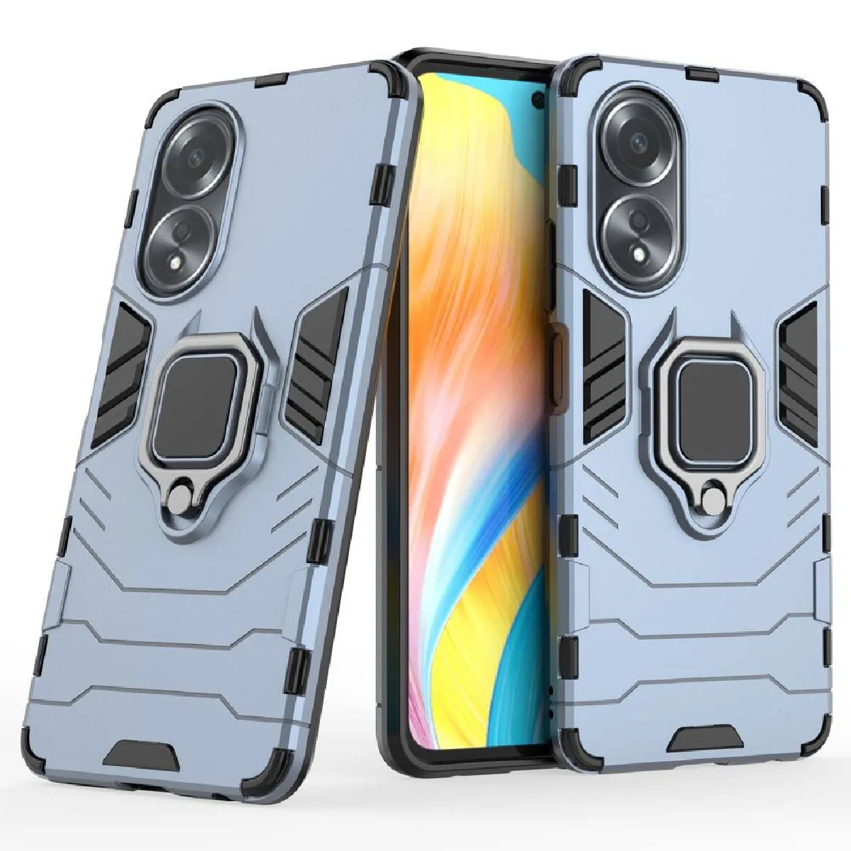 Htdmobiles Bleu Coque Rigide Antichoc Oppo A58 4G - Foncé