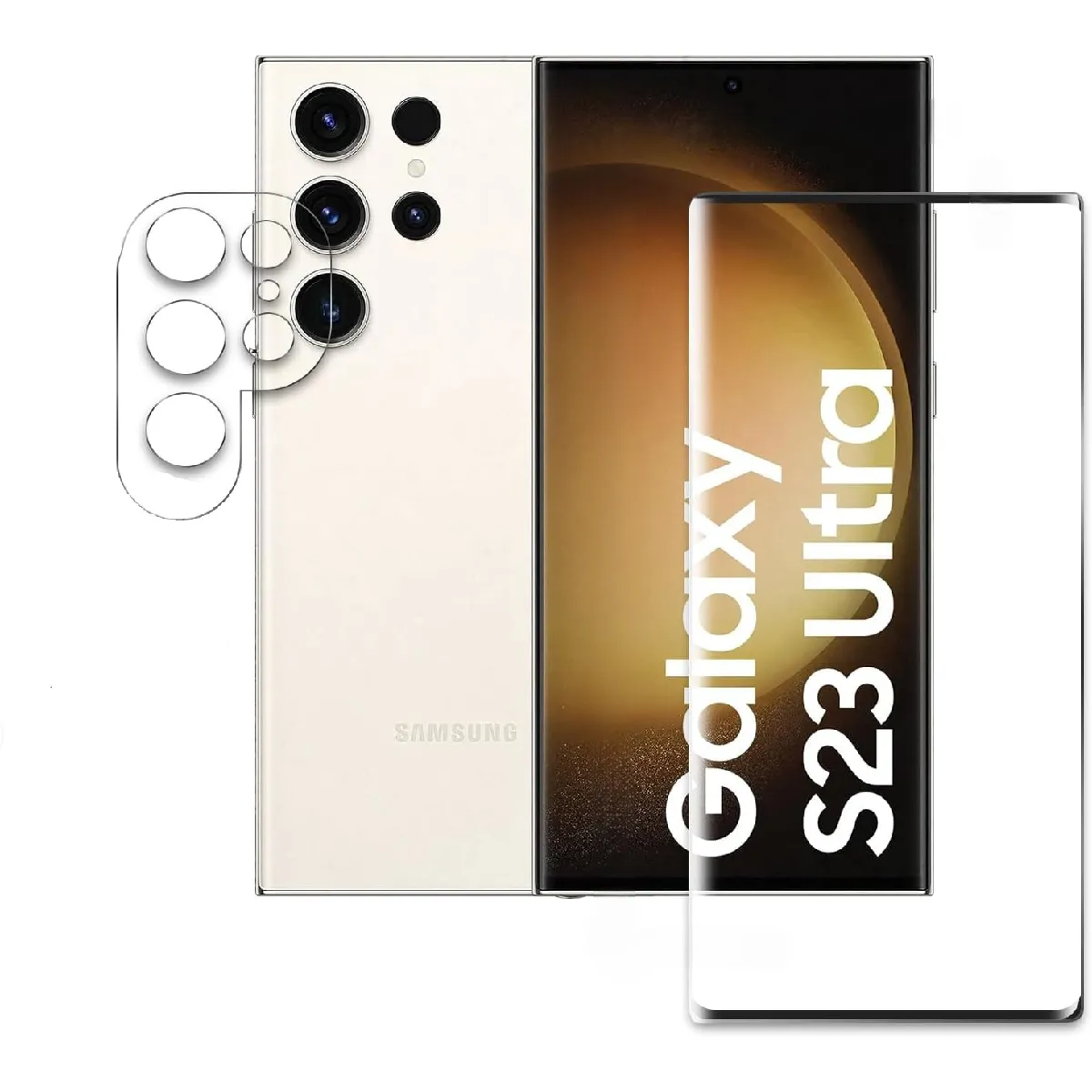 Verre Trempe et Protection Camera Arriere Transparent Pour Samsung Galaxy S23 Ultra Little Boutik©