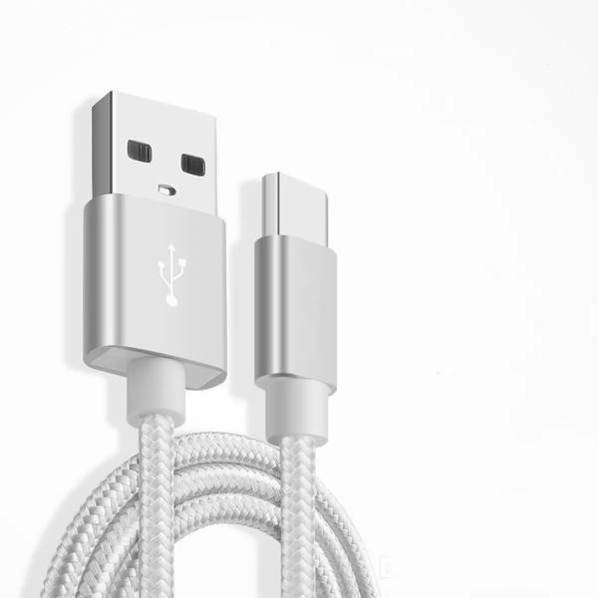 Little Boutik Argent Câble Usb-C Tressé En Nylon - 1 M