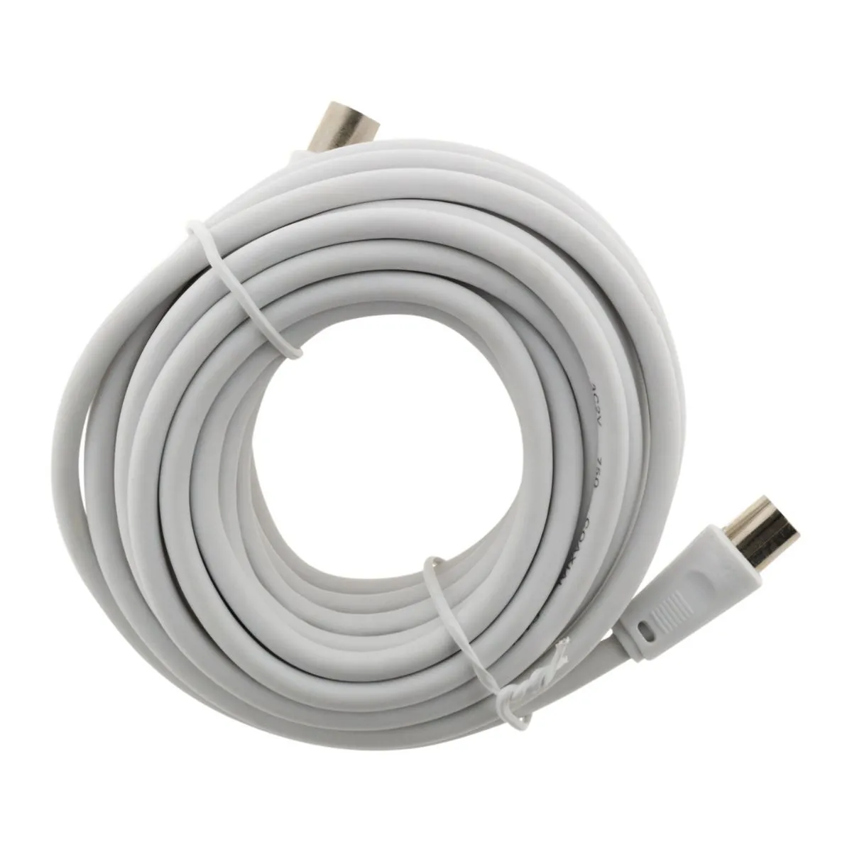 Zenitech Prolongateur TV 5m mâle/mâle ø9.5mm + 1 adaptateur F/F blanc