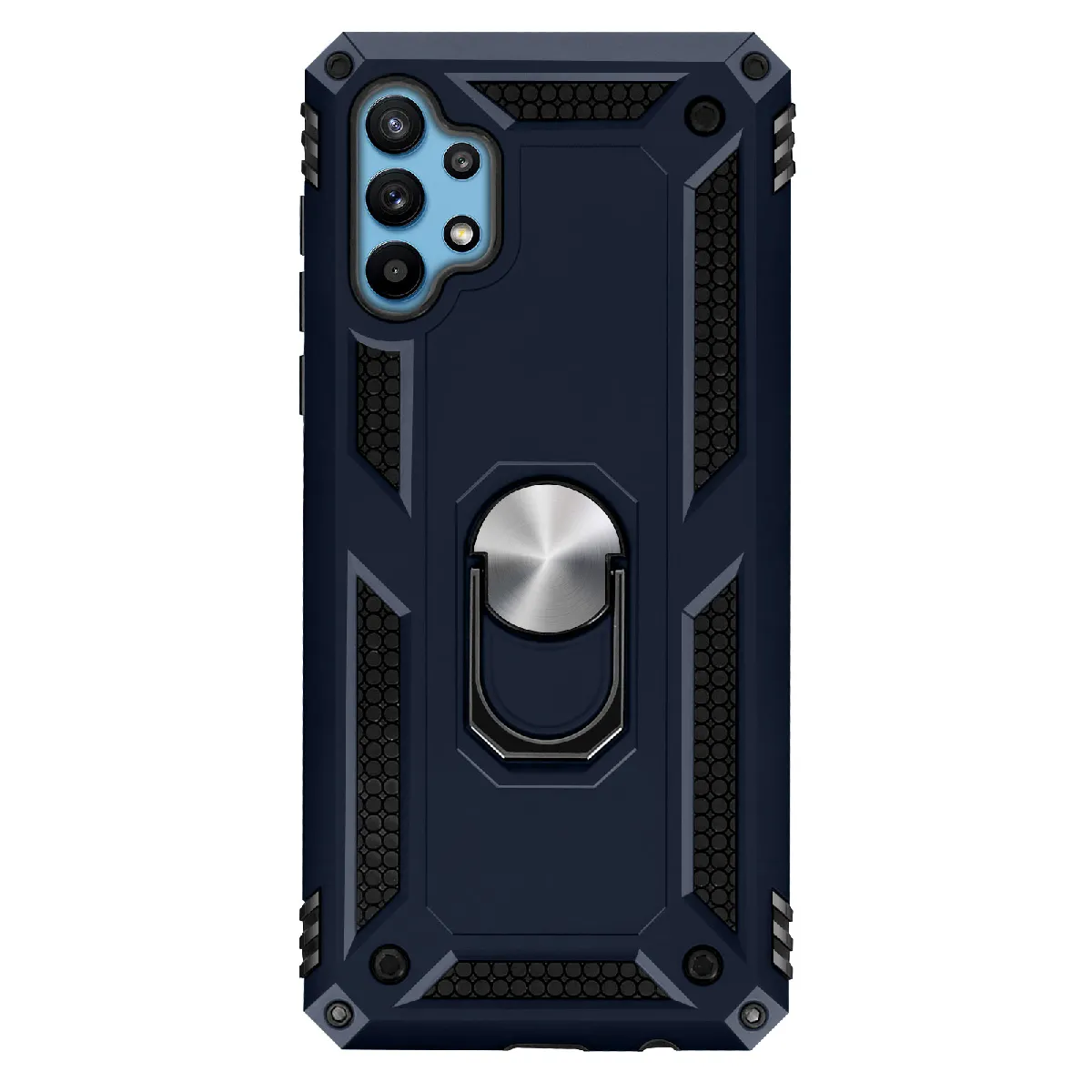 Avizar Bleu Coque Pour Samsung Galaxy A32 Antichoc Bi-Matière Bague Support Vidéo