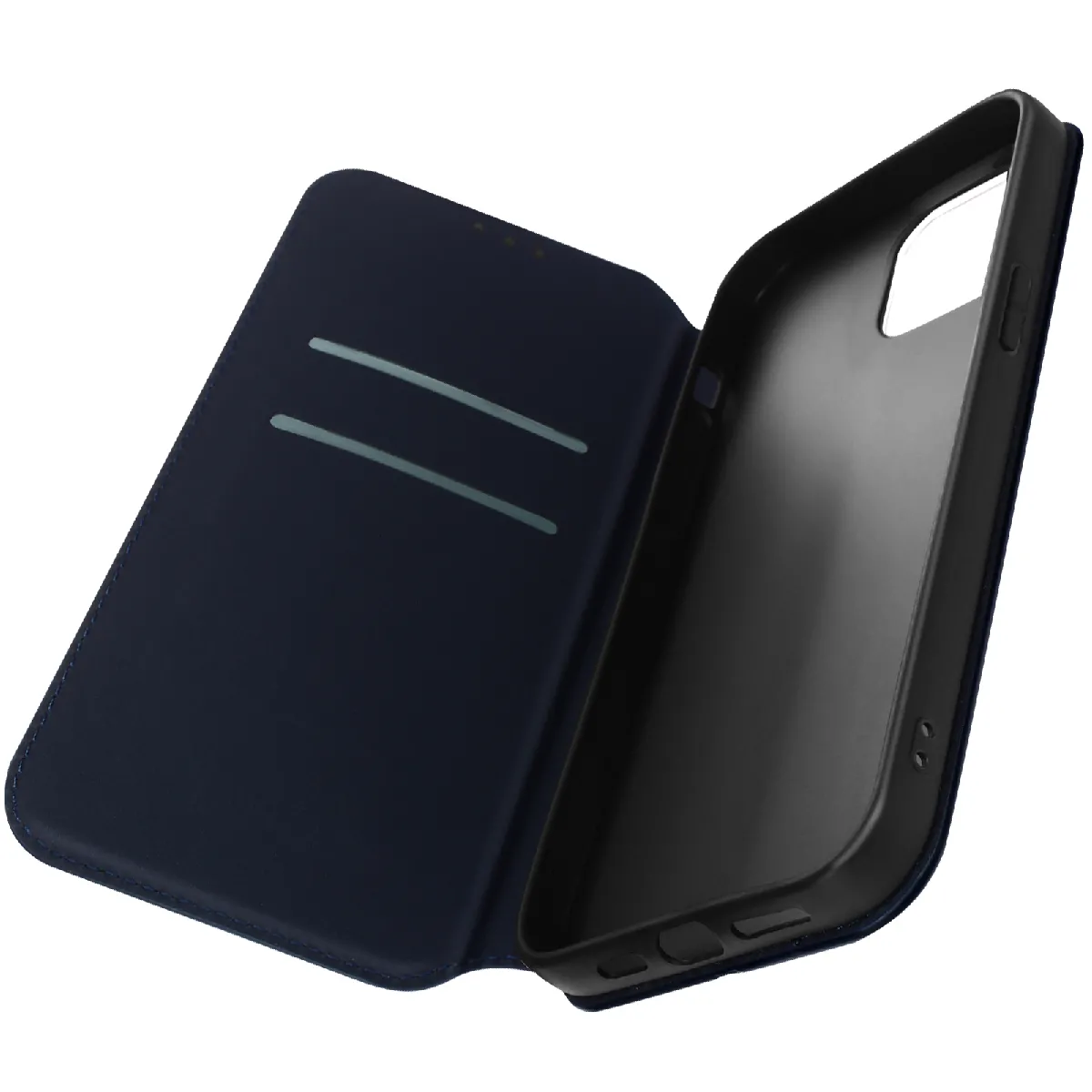 Avizar Bleu Housse Folio Pour Iphone 14 Plus Clapet Porte-Cartes Fonction Support Vidéo Nuit