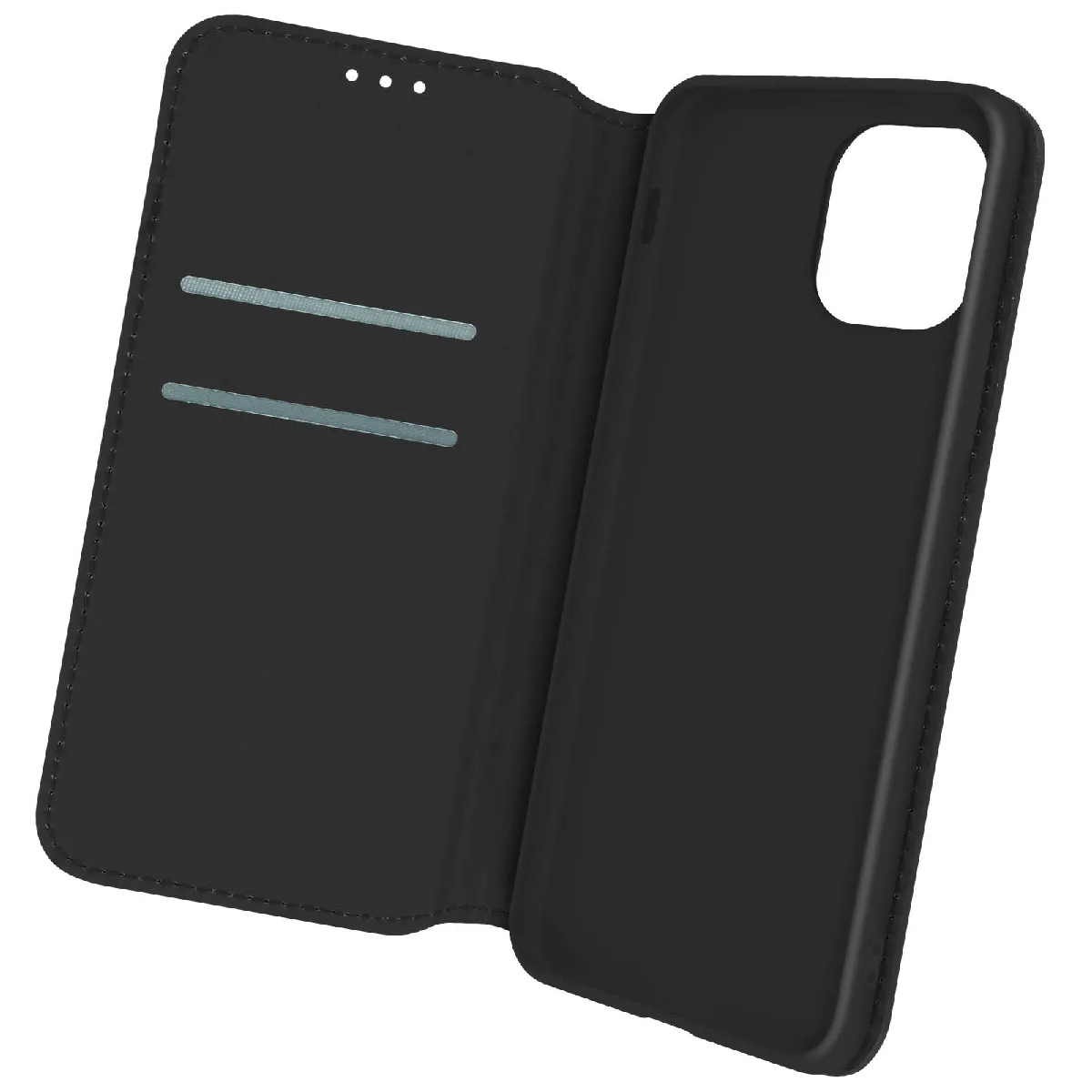Avizar Noir Housse Folio Pour Iphone 12 Et 12 Pro Portefeuille Fonction Support Vidéo - Image 2