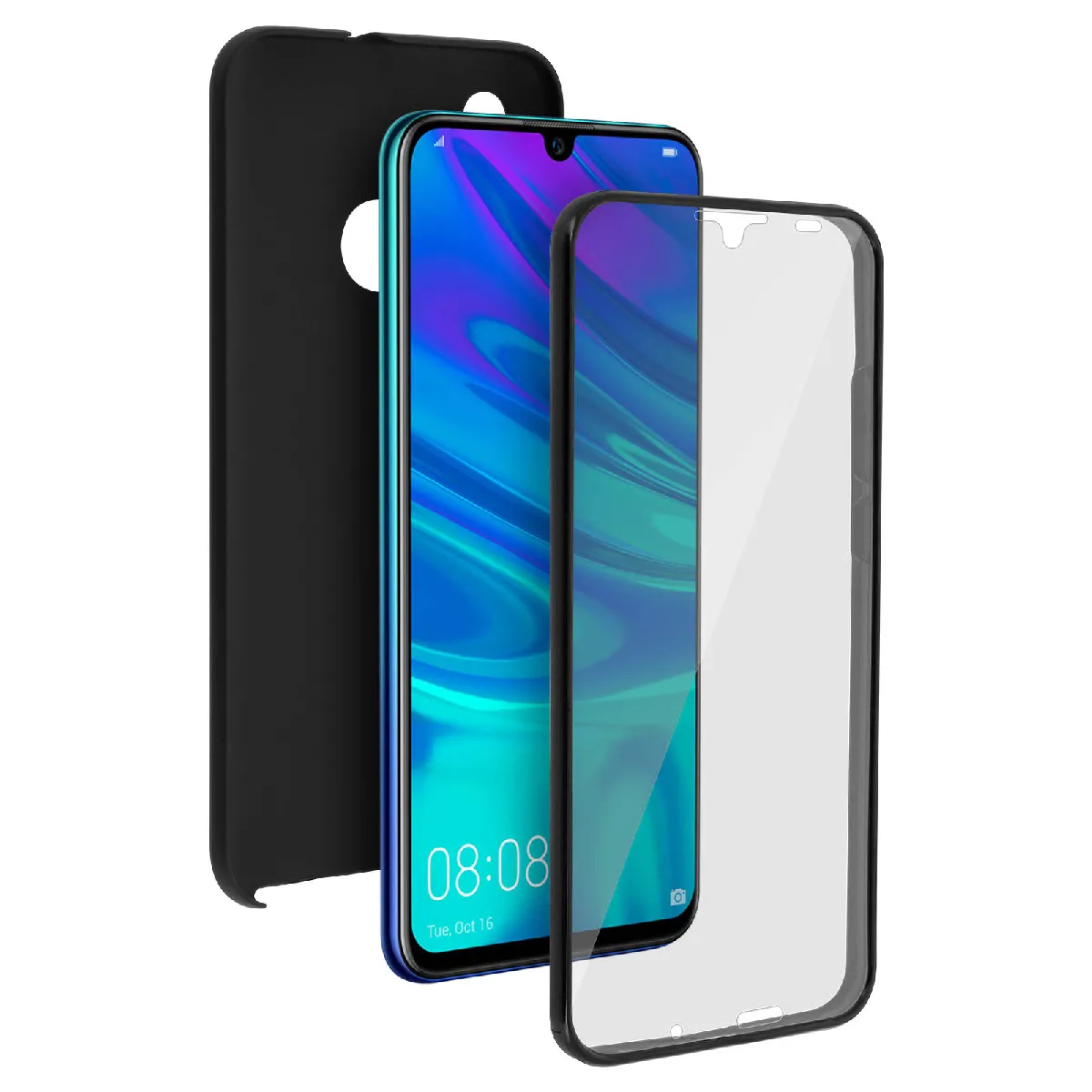 Avizar Noir Coque Pour Huawei P Smart 2019 / Pour Honor 10 Lite Rigide + Avant Silicone
