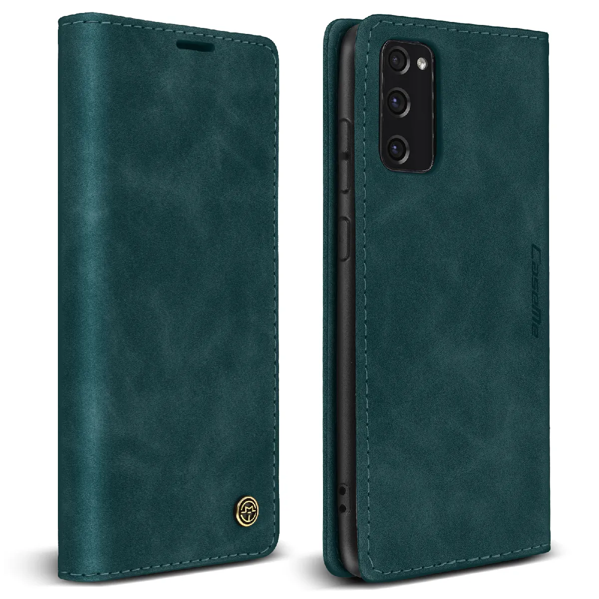 Avizar Bleu Étui Pour Samsung S20 Fe Folio Vintage Portefeuille Et Support Vidéo Canard