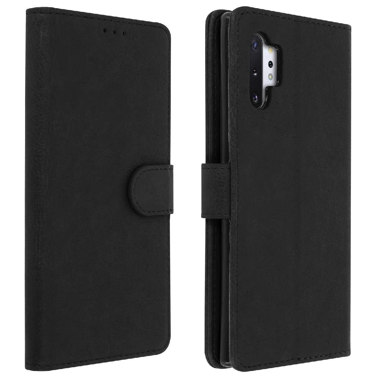 Avizar Noir Étui Pour Samsung Galaxy Note 10 Plus Housse Intégrale Porte-Cartes Fonction Support