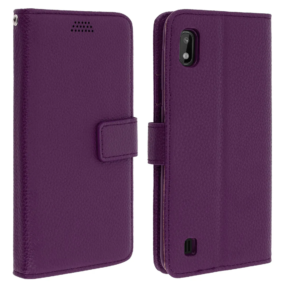 Avizar Violet Housse Pour Samsung Galaxy A10 Étui Folio Rangement Carte Support Vidéo