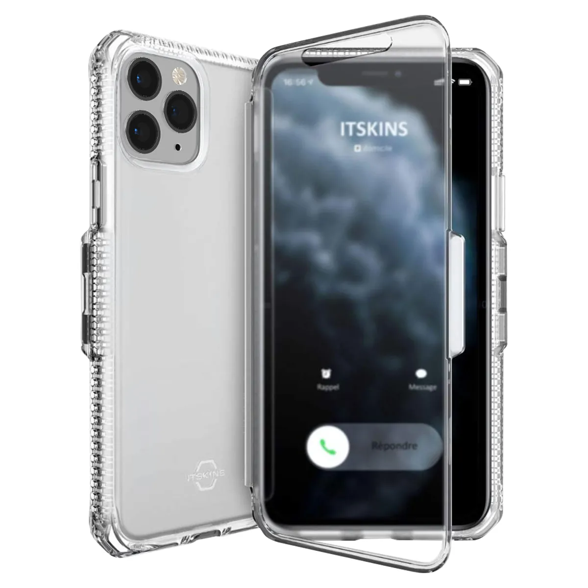 Itskins Gris Étui Pour Iphone 11 Pro Folio Renforcé Spectrum Vision Antichocs