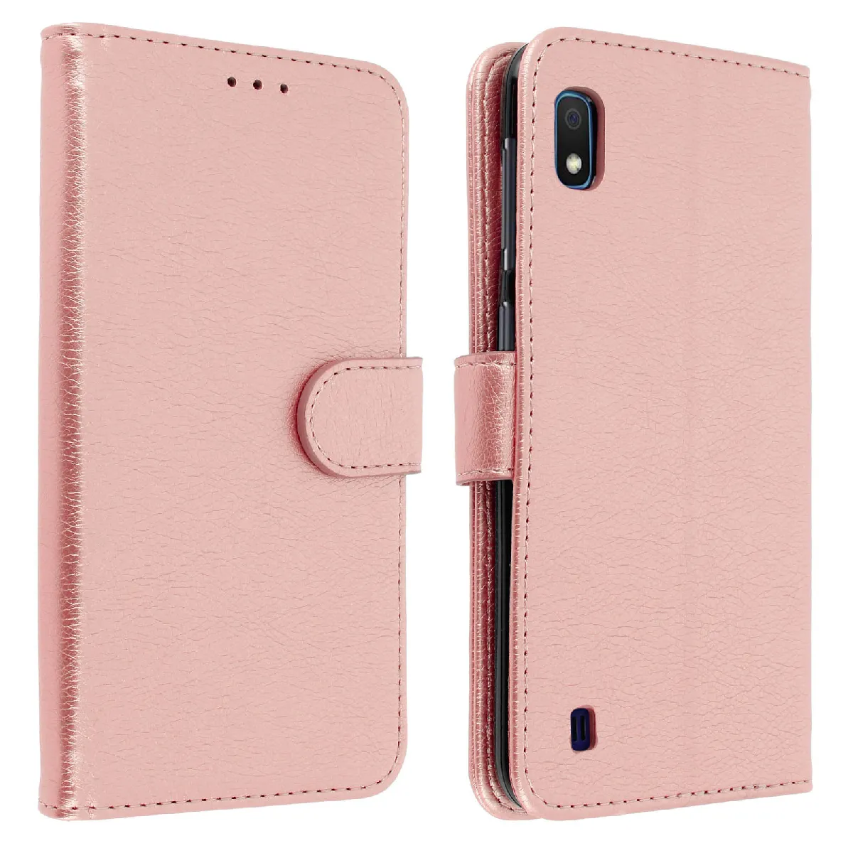 Avizar Rose Housse Pour Samsung Galaxy A10 Étui Portefeuille Support Stand Champagne