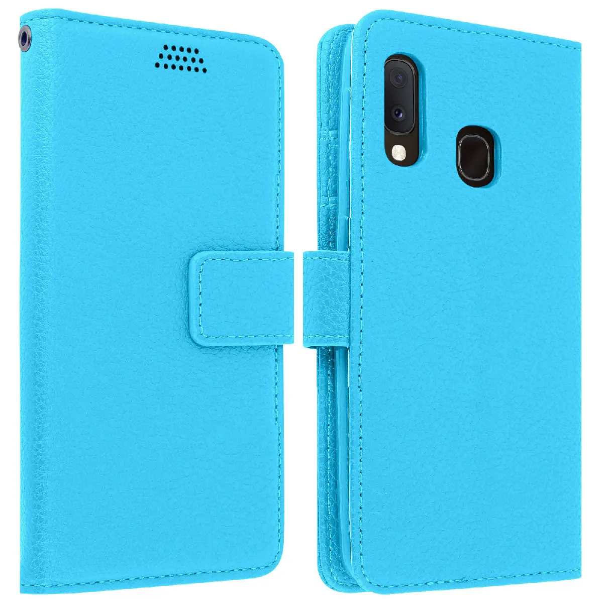 Avizar Bleu Housse Pour Samsung Galaxy A20e Étui Folio Portefeuille Soft Touch Support Vidéo