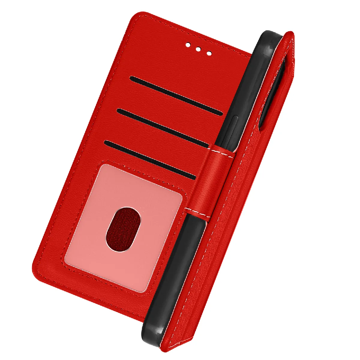 Avizar Etui AVIZAR iPhone 13 Mini Portefeuille Stand Rouge
