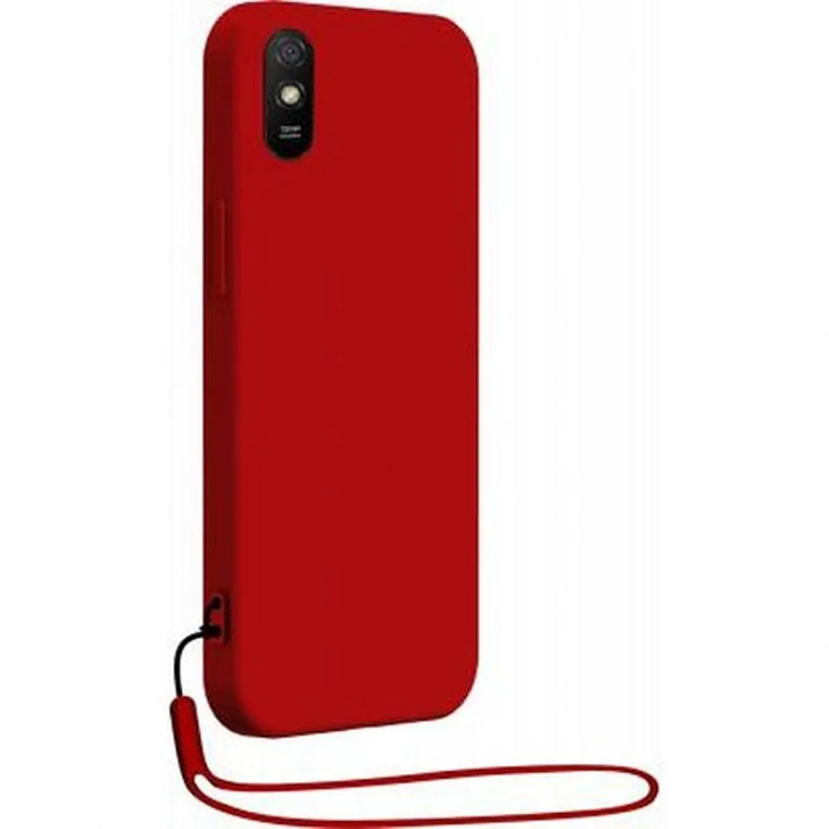 Bigben Rouge Connected Coque Pour Xiaomi Redmi 9A En Silicone Avec Dragonne Assortie
