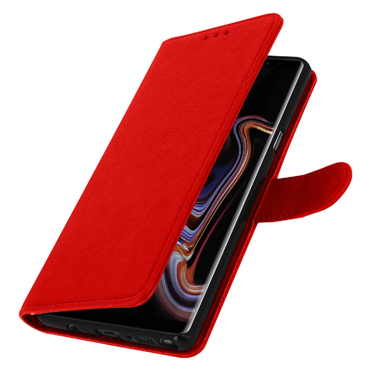 Avizar Rouge Housse Pour Samsung Galaxy Note 9 Étui Porte-Cartes Fonction Support - Neuf - Image 2