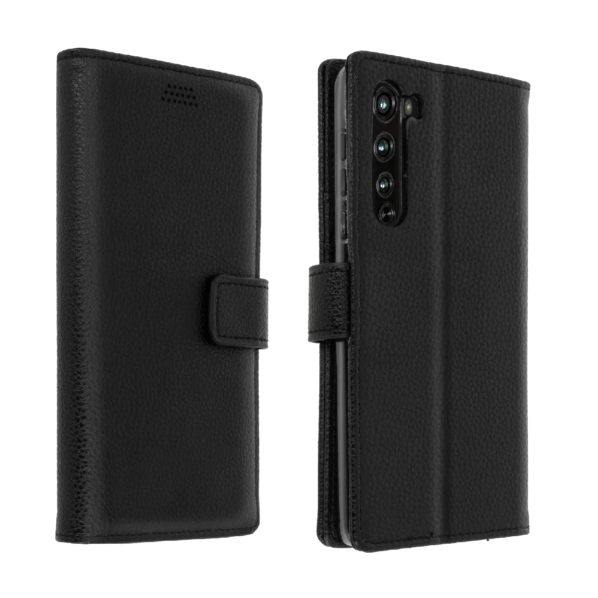 Avizar Noir Housse Pour Motorola Edge Porte-Carte Fonction Support Vidéo Dragonne - Neuf - Image 2