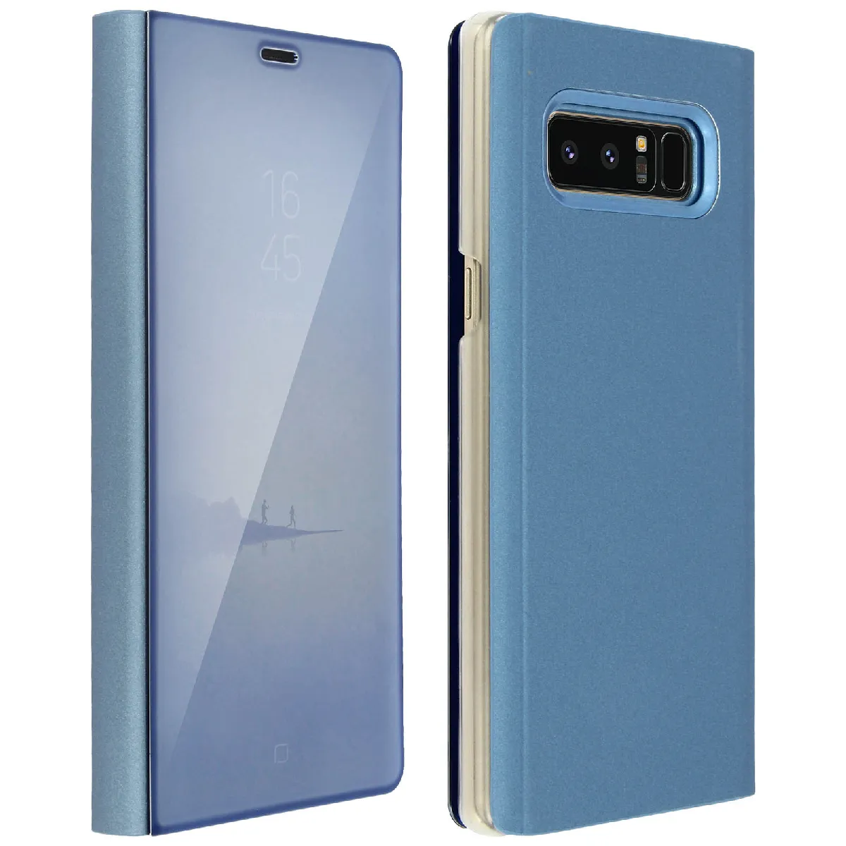 Avizar - Étui Folio Miroir pour Samsung Galaxy Note 8 - Fonction Support - Bleu - Image 2