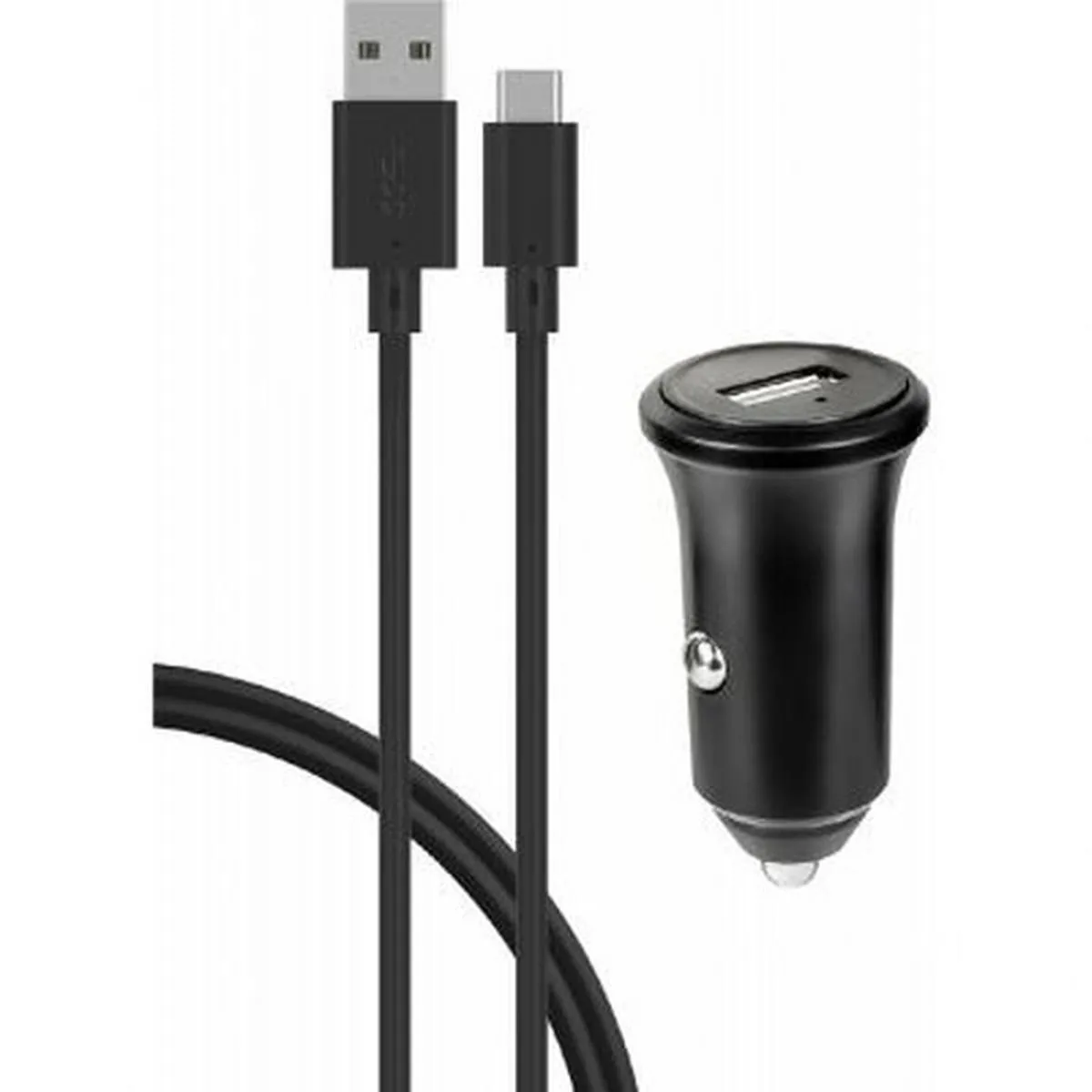 Bigben Noir Connected Chargeur Voiture Usb A 3A Fastcharge + Câble Usb A/Usb C
