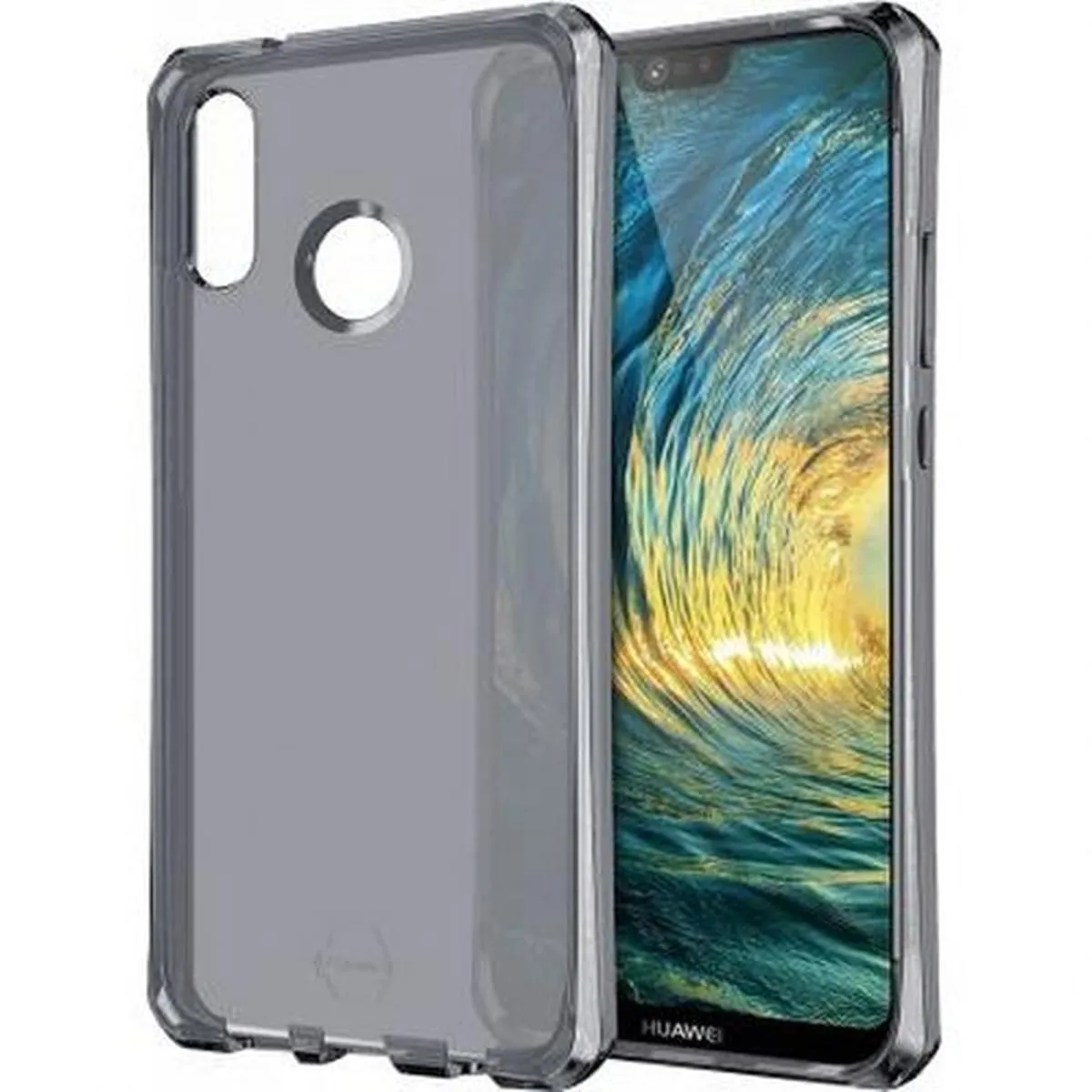 Itskins Noir Coque Pour Huawei P20 Lite Semi-Rigide Spectrum Transparent