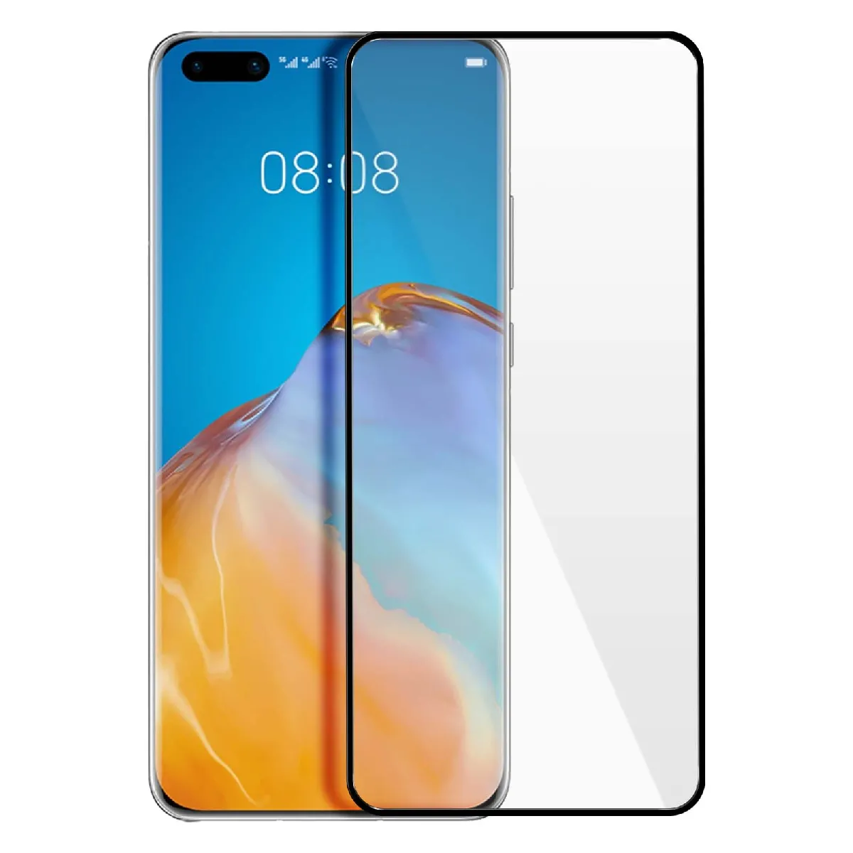 Avizar - Protection d'écran Huawei P40 - Verre trempé 9H - Noir - Image 2