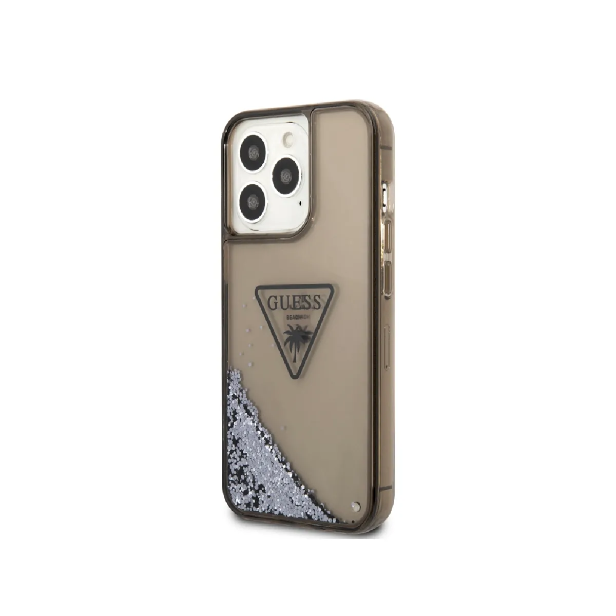Guess - Coque pour iPhone 14 Pro - Glitter Palm - Paillettes flottantes - Image 3